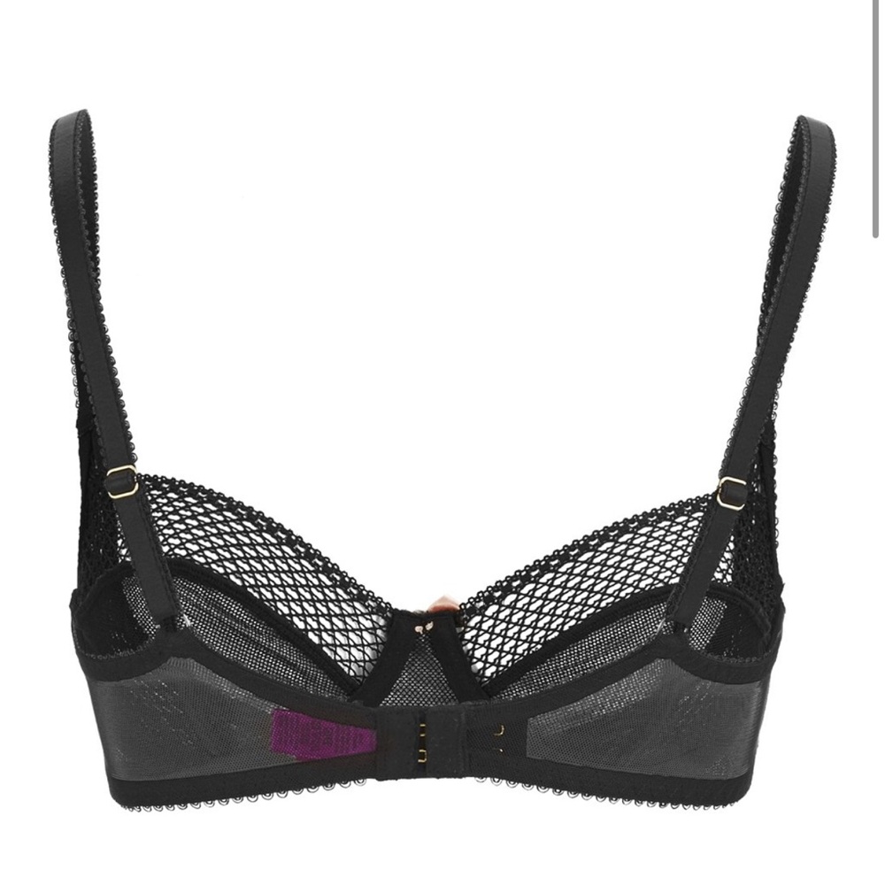 Agent Provocateur L’Agent Carla Non Padded Sheer Lace Balconette Bra Black 36A - Picture 2 of 9